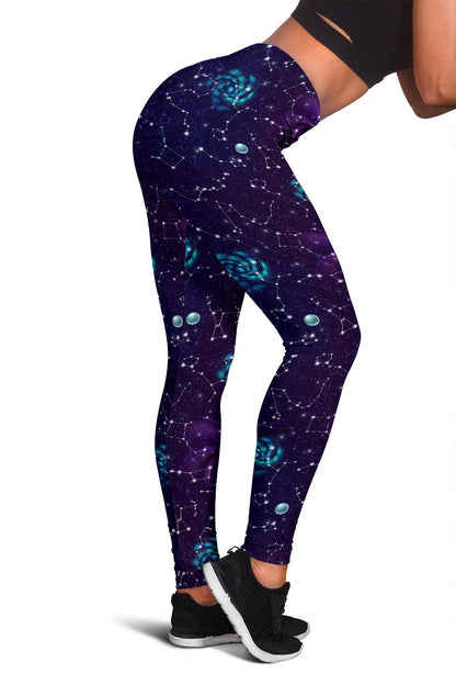Zodiac Galaxy Design Print Women Leggings