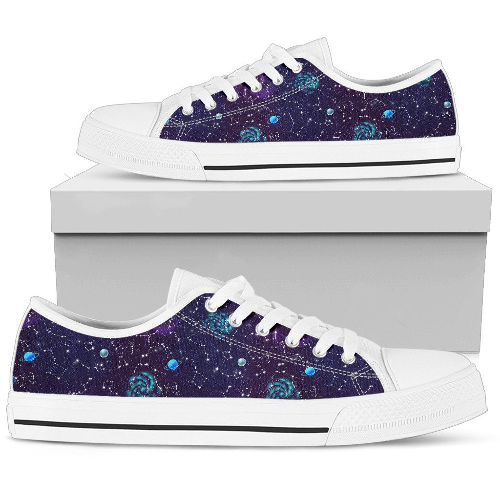 Zodiac Galaxy Design Print Women Low Top Shoes-JTAMIGO.COM