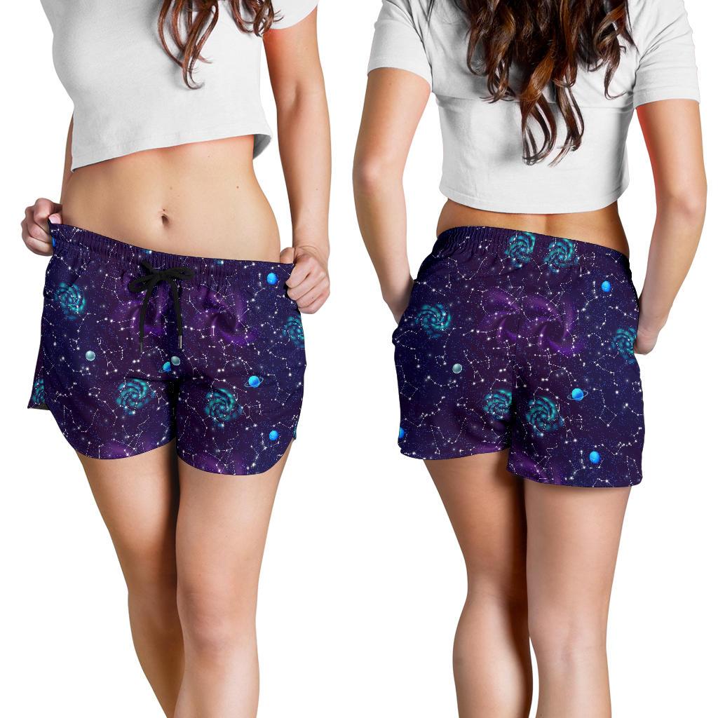 Zodiac Galaxy Design Print Women Shorts-JTAMIGO.COM