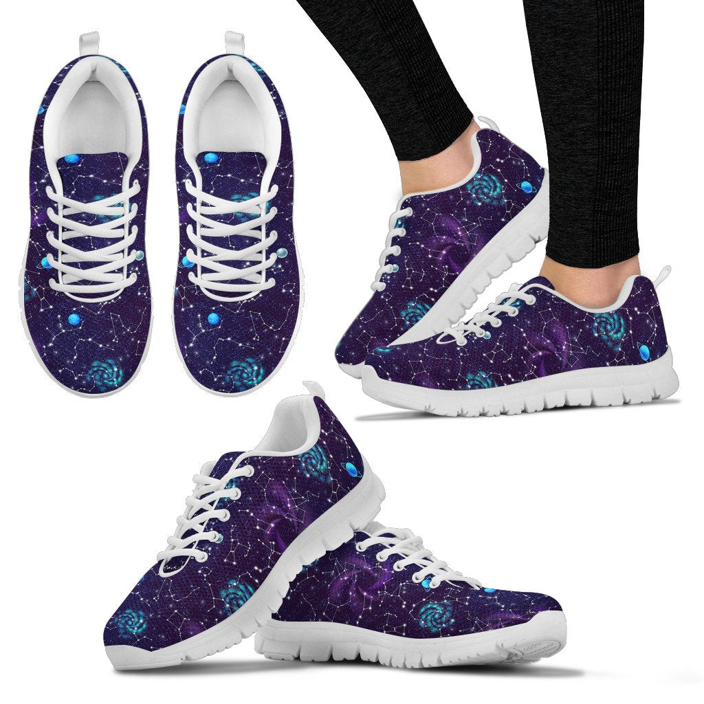 Zodiac Galaxy Design Print Women Sneakers Shoes