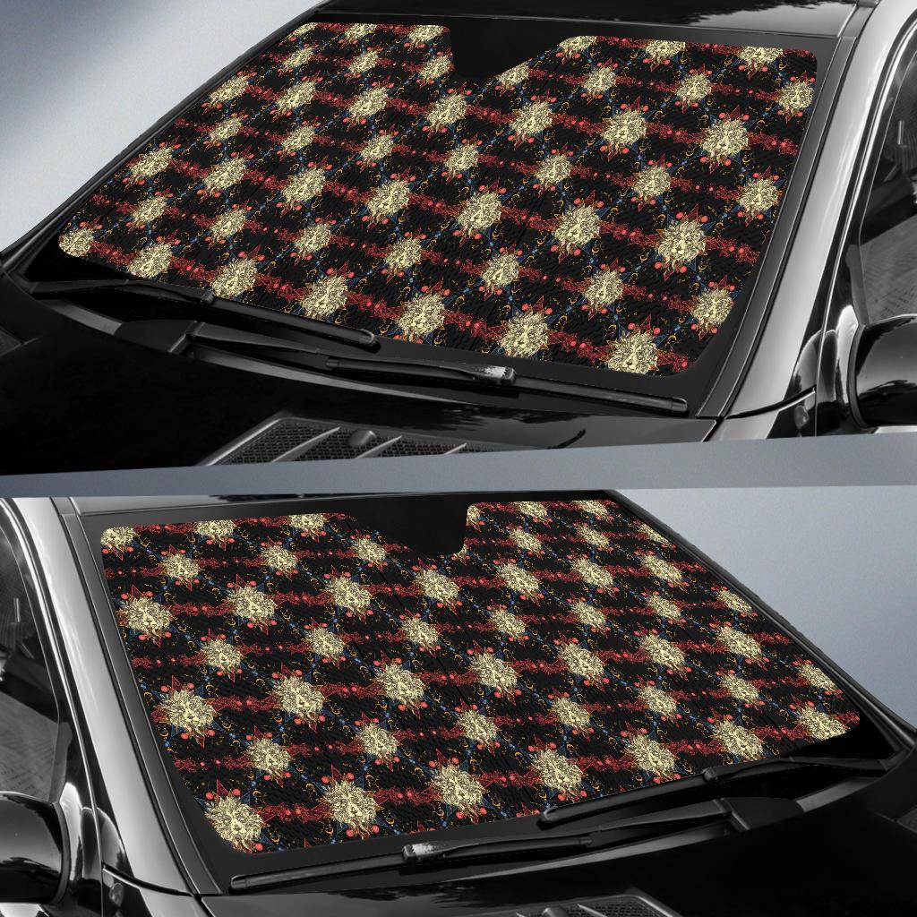 Zodiac Leo Pattern Design Print Car Sun Shade For Windshield