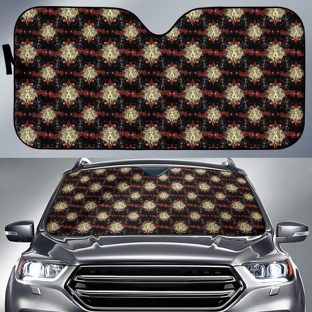 Zodiac Leo Pattern Design Print Car Sun Shade For Windshield