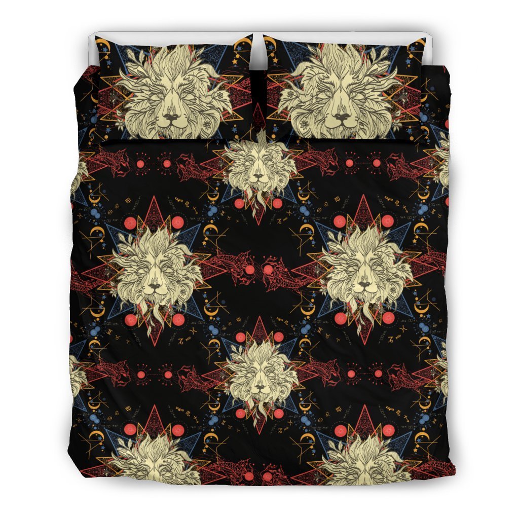 Zodiac Leo Pattern Design Print Duvet Cover Bedding Set