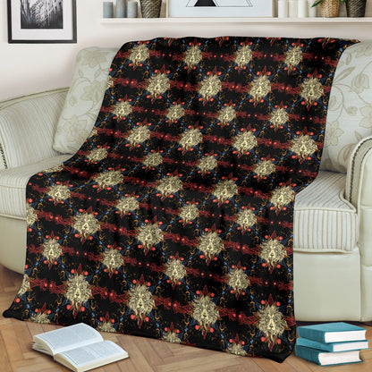 Zodiac Leo Pattern Design Print Fleece Blanket
