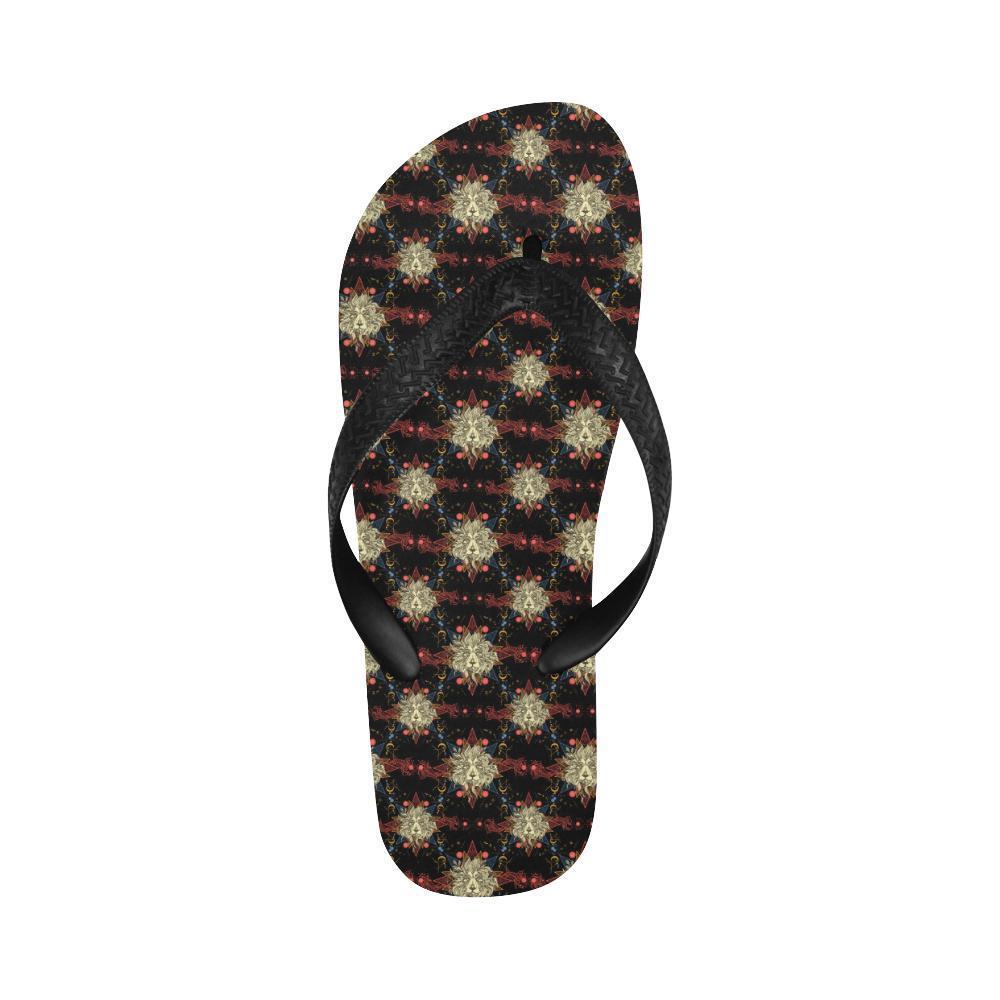 Zodiac Leo Pattern Design Print Flip Flops-JTAMIGO.COM