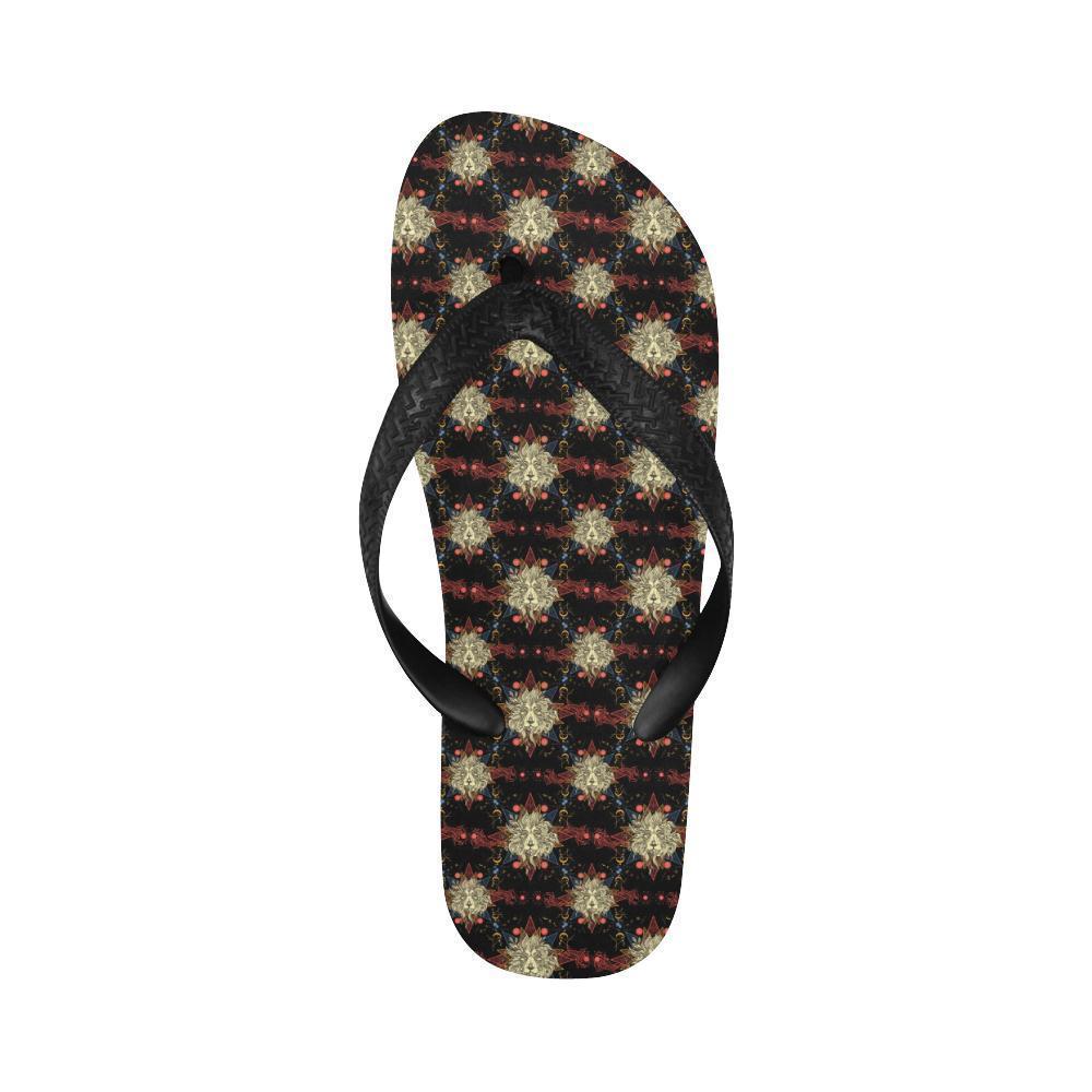 Zodiac Leo Pattern Design Print Flip Flops-JTAMIGO.COM