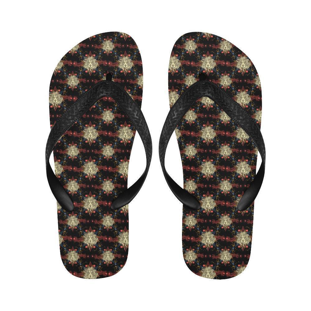 Zodiac Leo Pattern Design Print Flip Flops-JTAMIGO.COM
