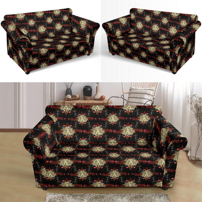Zodiac Leo Pattern Design Print Loveseat Slipcover-JTAMIGO.COM