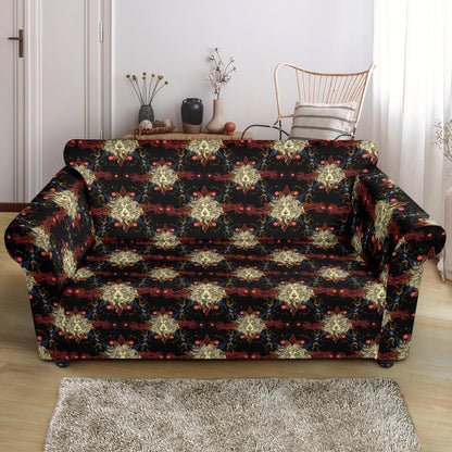 Zodiac Leo Pattern Design Print Loveseat Slipcover-JTAMIGO.COM