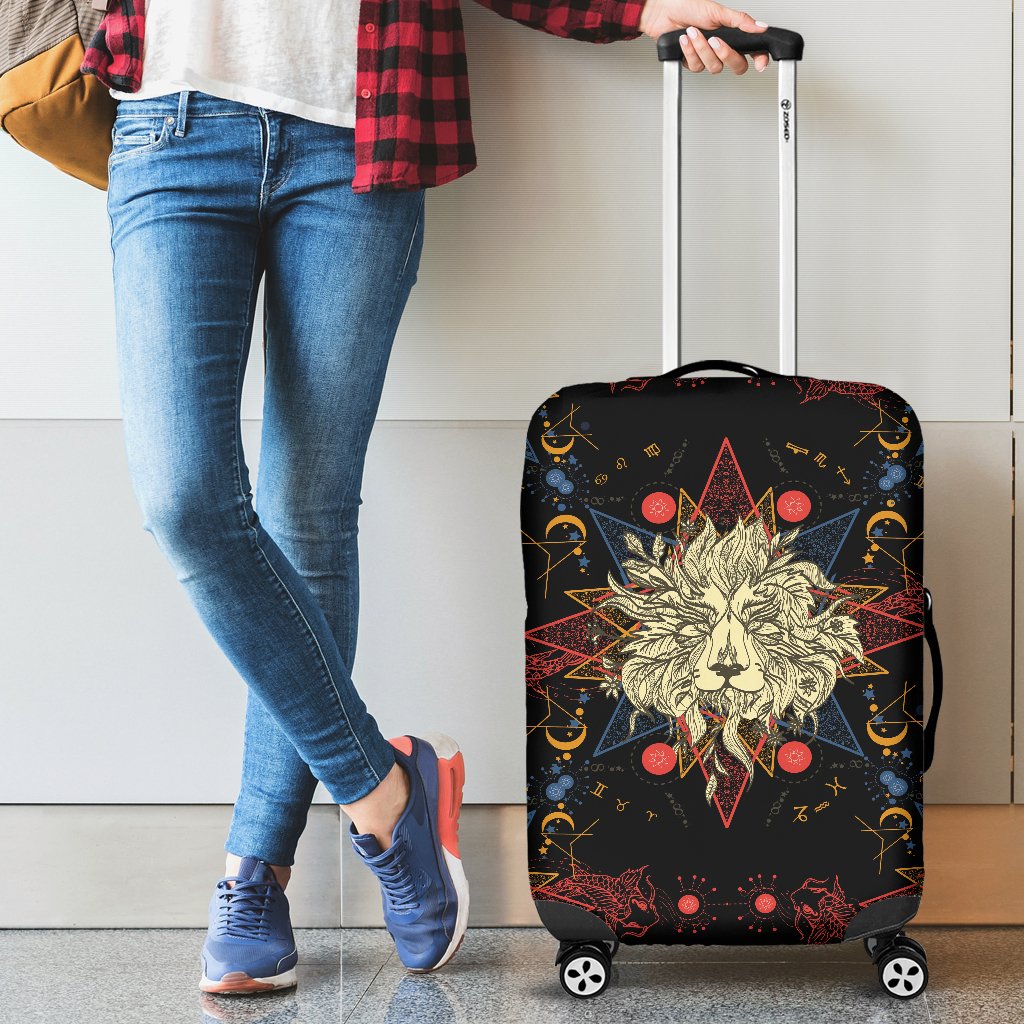 Zodiac Leo Pattern Design Print Luggage Cover Protector