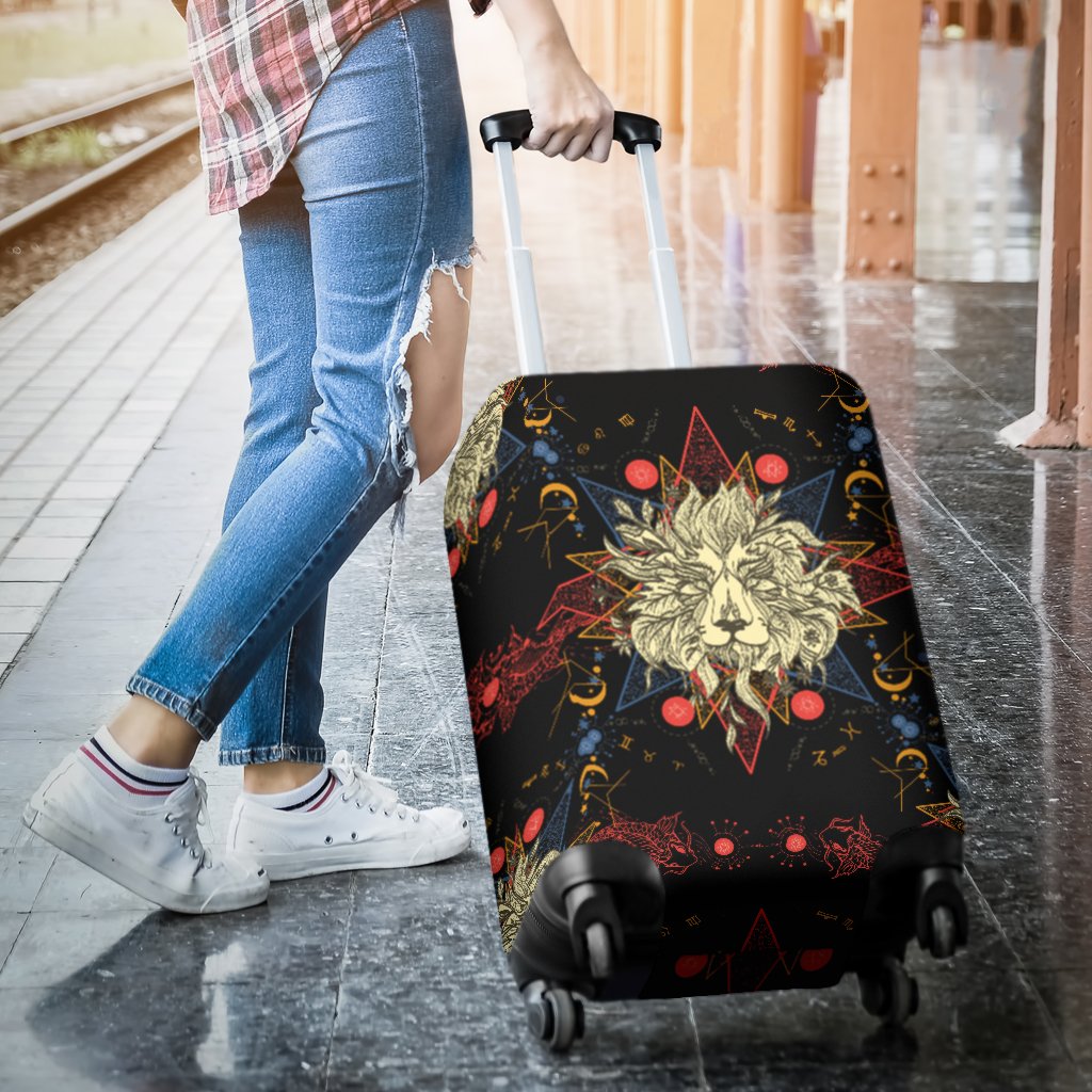 Zodiac Leo Pattern Design Print Luggage Cover Protector
