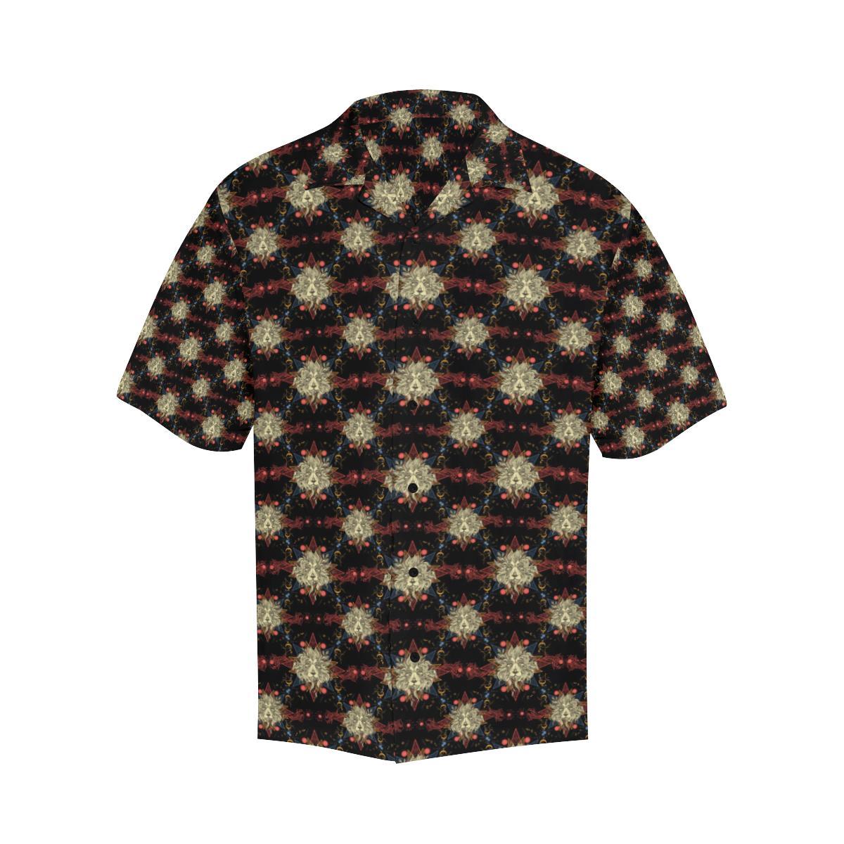 Zodiac Leo Pattern Design Print Men Aloha Hawaiian Shirt