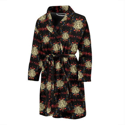 Zodiac Leo Pattern Design Print Men Bath Robe-JTAMIGO.COM