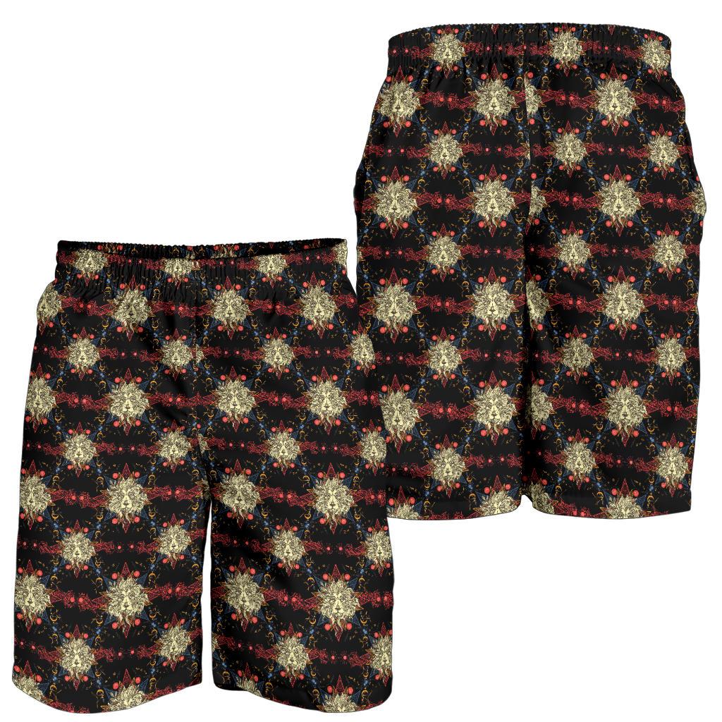 Zodiac Leo Pattern Design Print Mens Shorts-JTAMIGO.COM