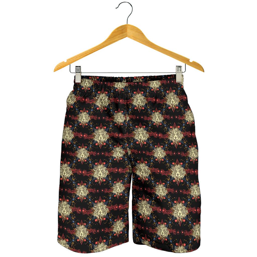 Zodiac Leo Pattern Design Print Mens Shorts-JTAMIGO.COM