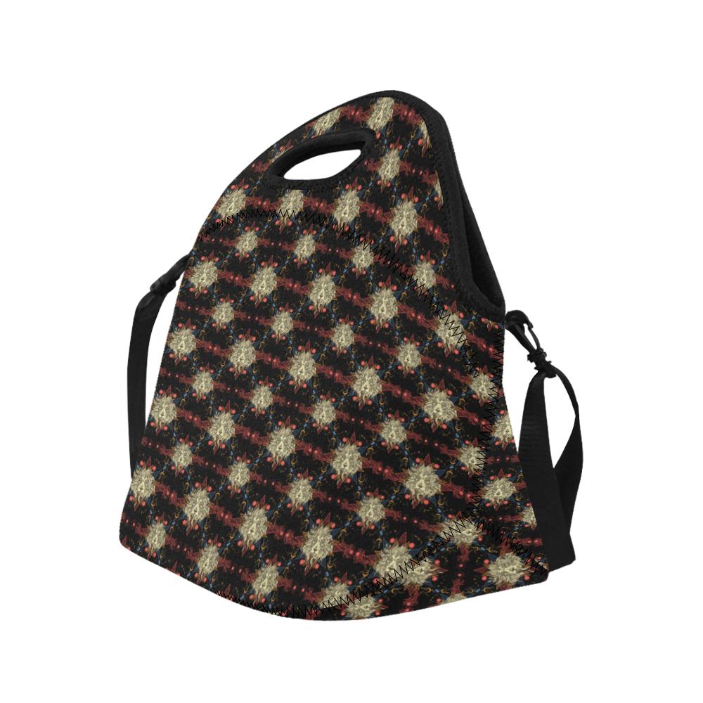 Zodiac Leo Pattern Design Print Neoprene Lunch Bag (Model 1669)(Large)-JTAMIGO.COM