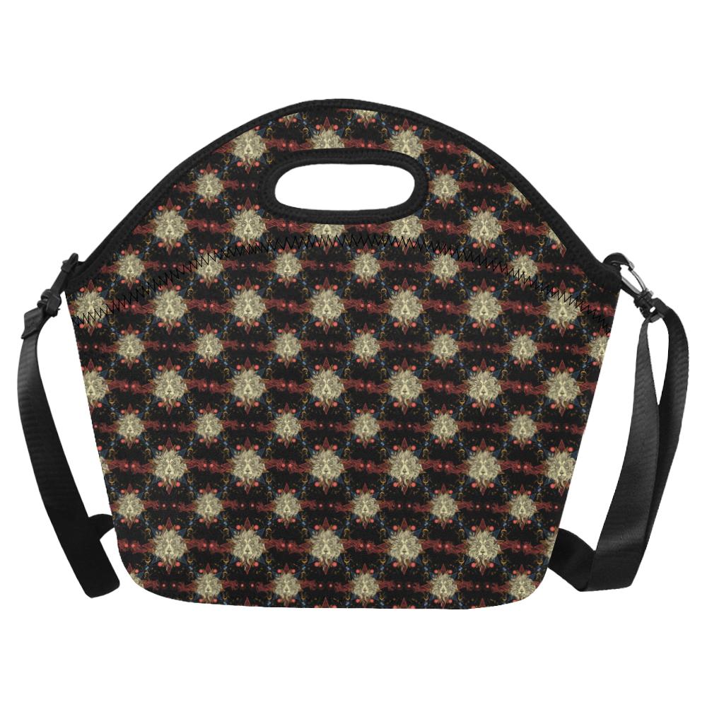 Zodiac Leo Pattern Design Print Neoprene Lunch Bag (Model 1669)(Large)-JTAMIGO.COM