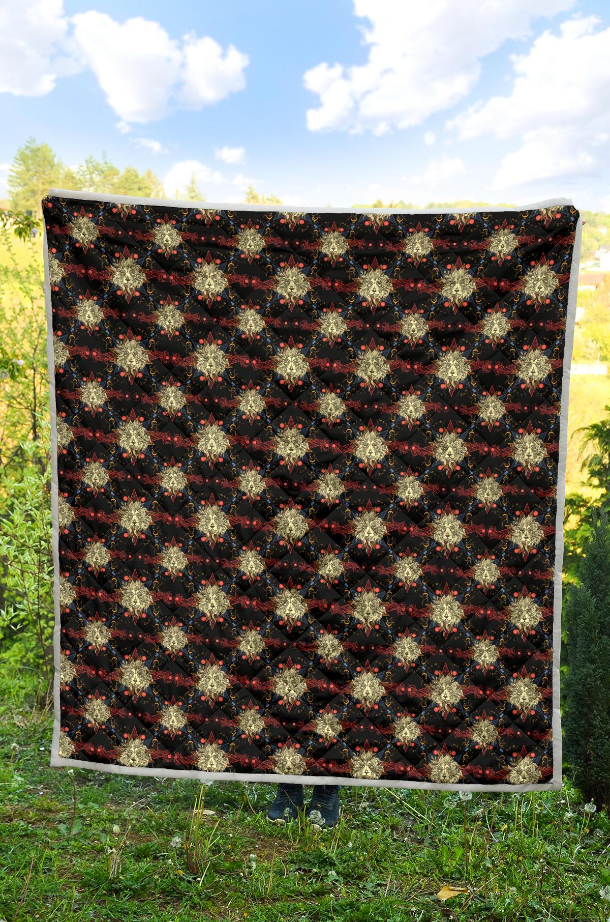 Zodiac Leo Pattern Design Print Premium Quilt-JTAMIGO.COM