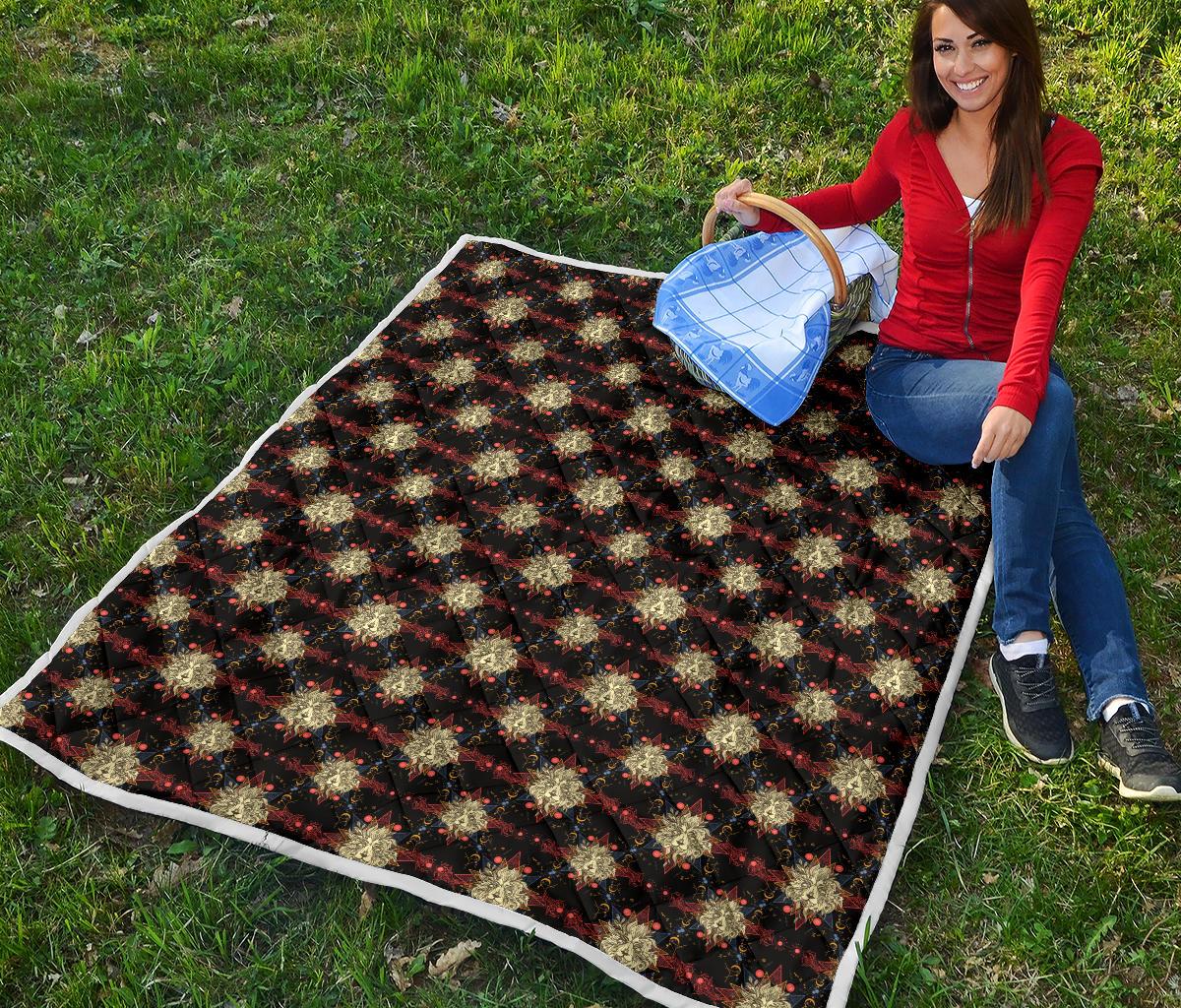 Zodiac Leo Pattern Design Print Premium Quilt-JTAMIGO.COM