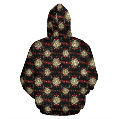 Zodiac Leo Pattern Design Print Pullover Hoodie