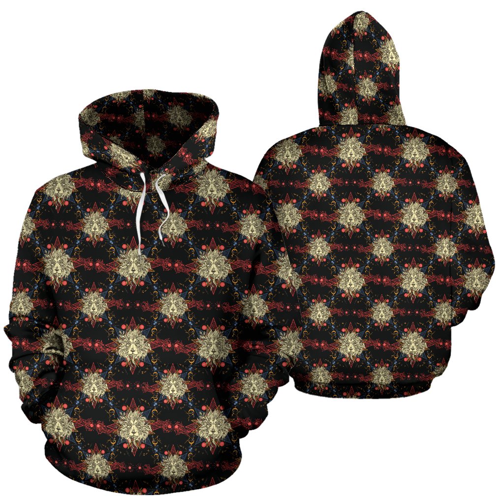Zodiac Leo Pattern Design Print Pullover Hoodie