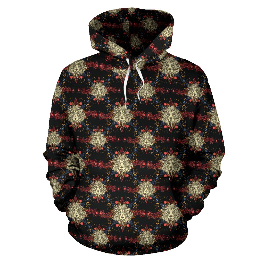 Zodiac Leo Pattern Design Print Pullover Hoodie