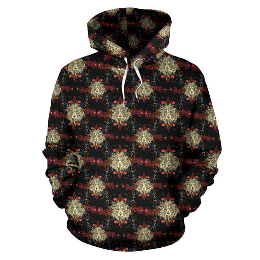 Zodiac Leo Pattern Design Print Pullover Hoodie