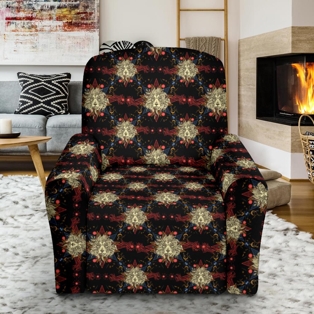 Zodiac Leo Pattern Design Print Single Sofa Slipcover -JTAMIGO.COM