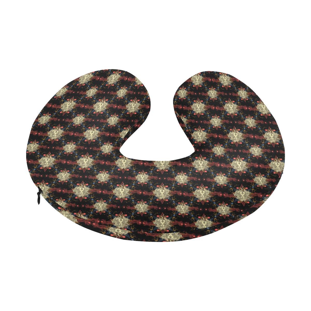 Zodiac Leo Pattern Design Print U-Shaped Travel Neck Pillow-JTAMIGO.COM