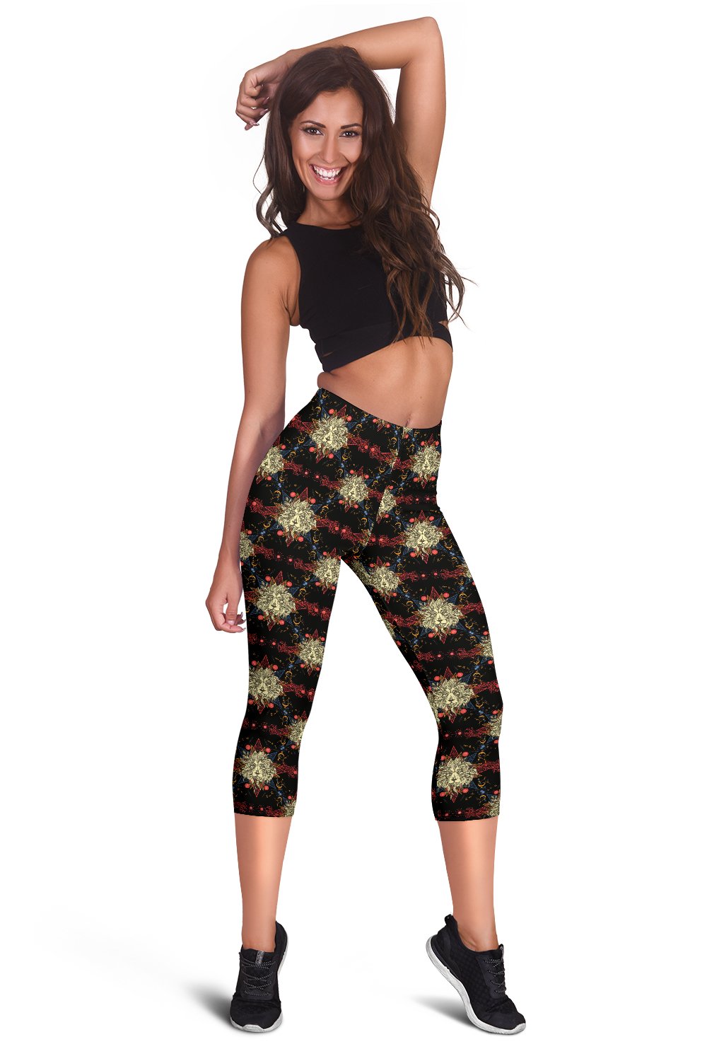 Zodiac Leo Pattern Design Print Women Capris