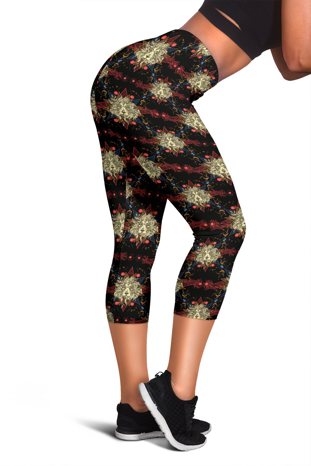 Zodiac Leo Pattern Design Print Women Capris