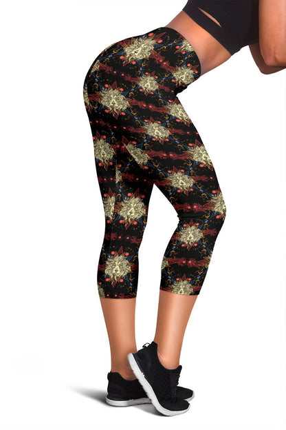 Zodiac Leo Pattern Design Print Women Capris