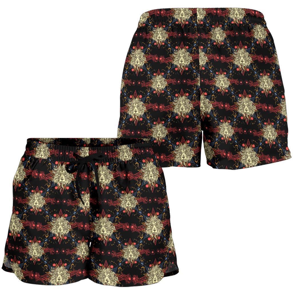 Zodiac Leo Pattern Design Print Women Shorts-JTAMIGO.COM