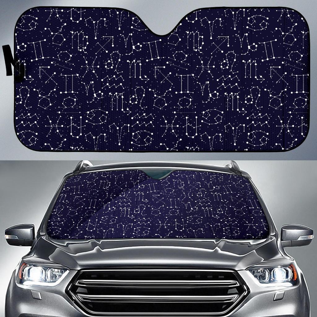 Zodiac Pattern Design Print Car Sun Shade For Windshield