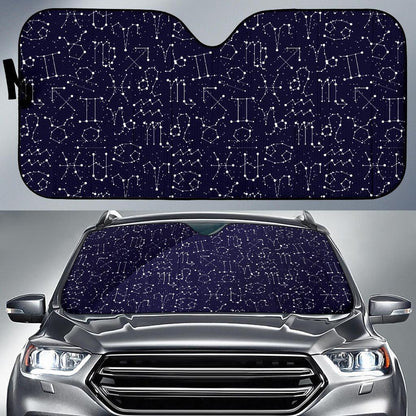 Zodiac Pattern Design Print Car Sun Shade For Windshield