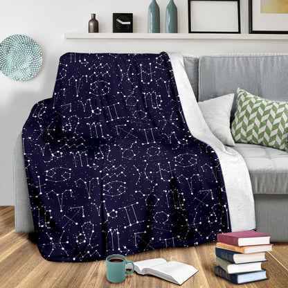 Zodiac Pattern Design Print Fleece Blanket