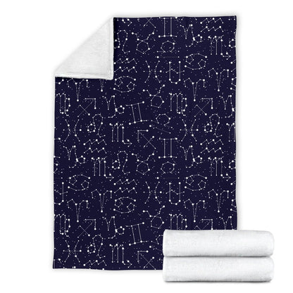 Zodiac Pattern Design Print Fleece Blanket