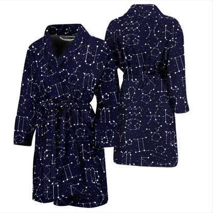Zodiac Pattern Design Print Men Bath Robe-JTAMIGO.COM