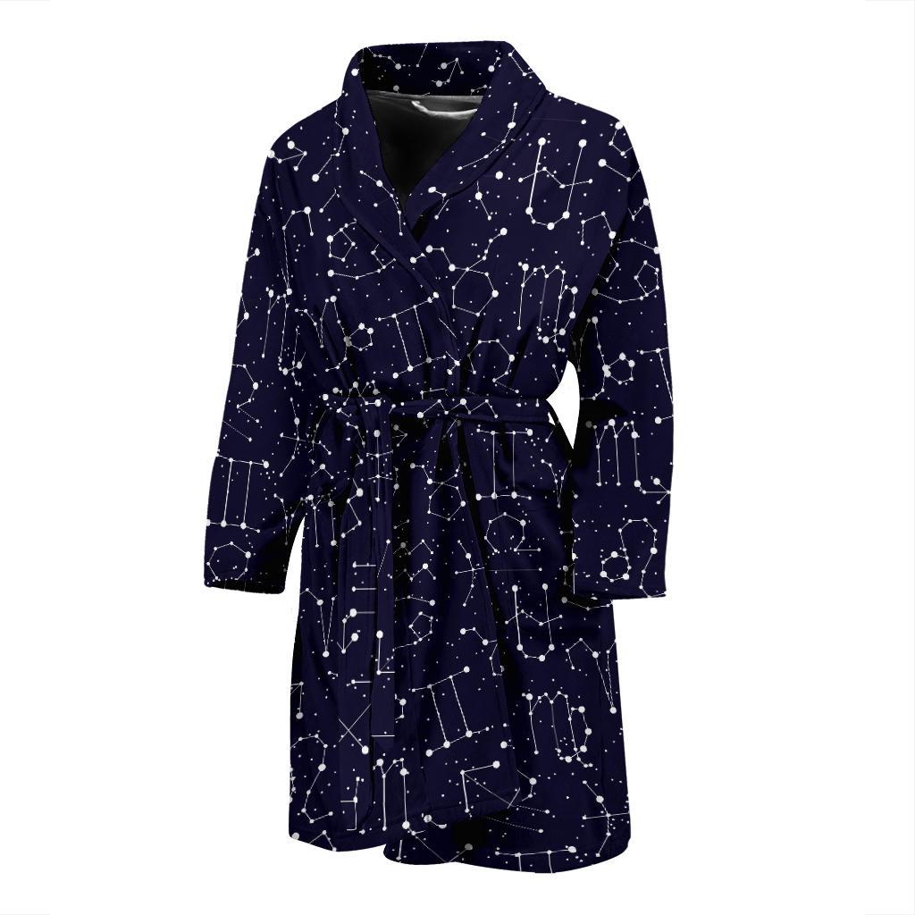 Zodiac Pattern Design Print Men Bath Robe-JTAMIGO.COM