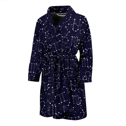 Zodiac Pattern Design Print Men Bath Robe-JTAMIGO.COM
