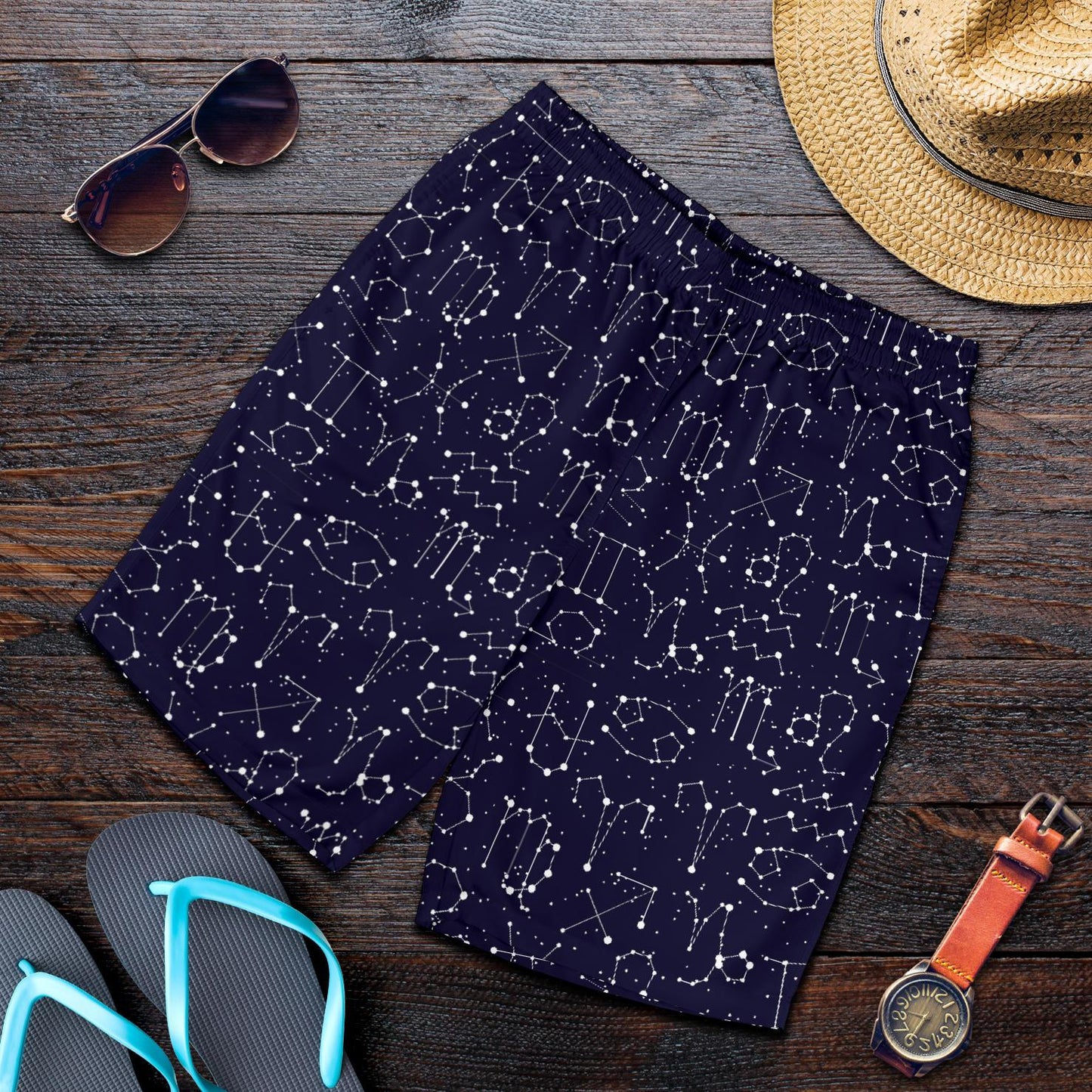 Zodiac Pattern Design Print Mens Shorts-JTAMIGO.COM