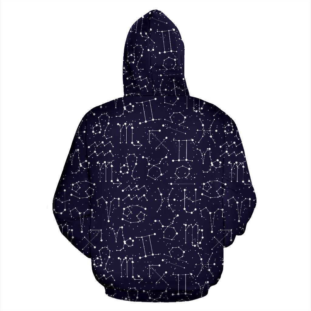 Zodiac Pattern Design Print Pullover Hoodie