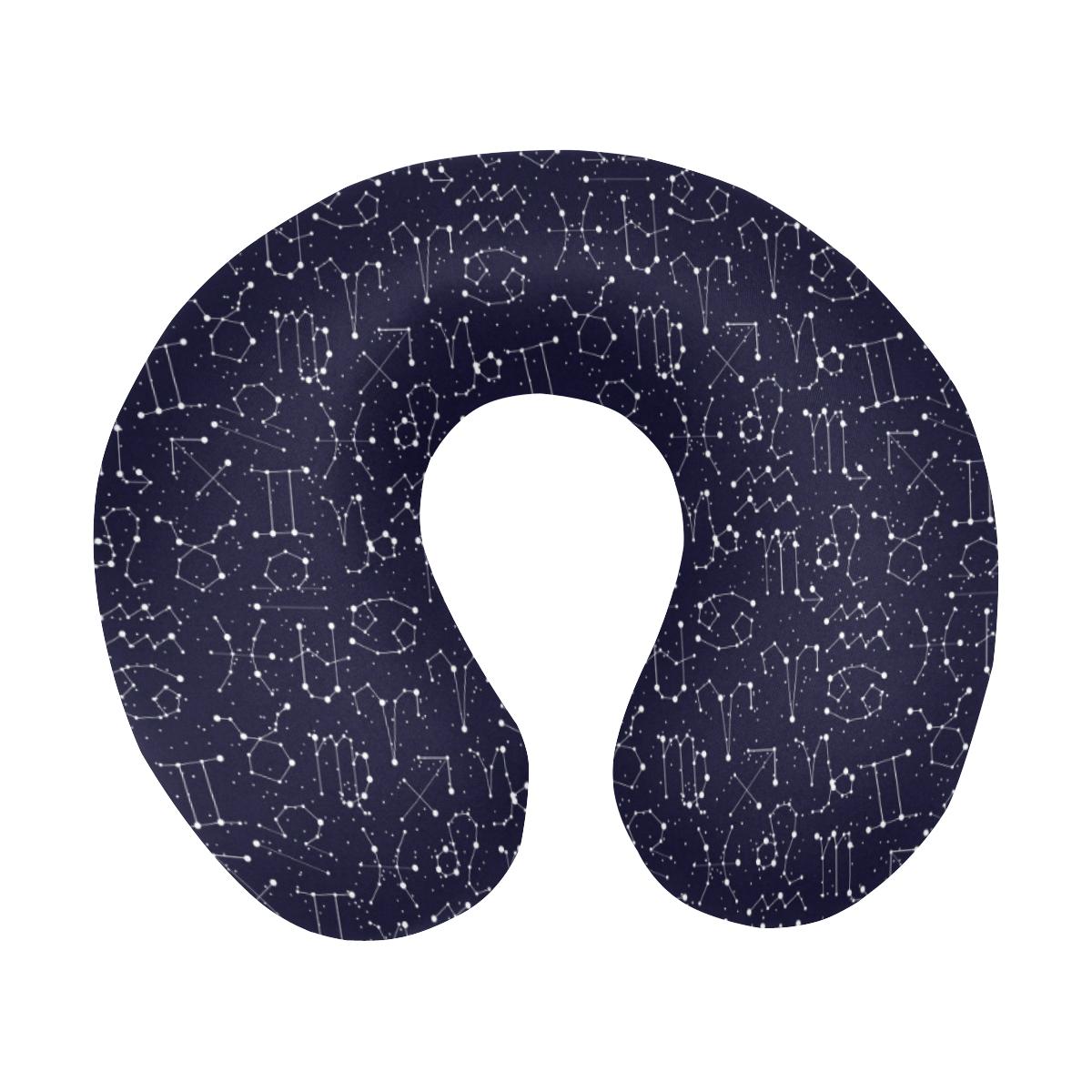 Zodiac Pattern Design Print U-Shaped Travel Neck Pillow-JTAMIGO.COM