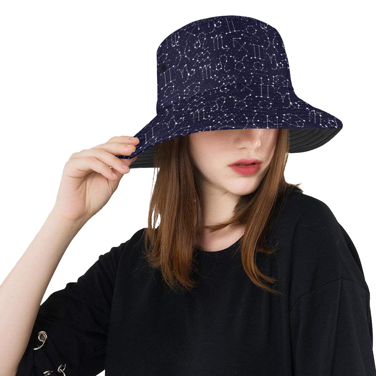 Zodiac Pattern Design Print Unisex Bucket Hat
