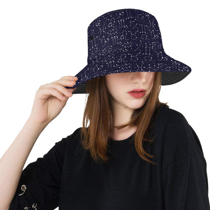 Zodiac Pattern Design Print Unisex Bucket Hat
