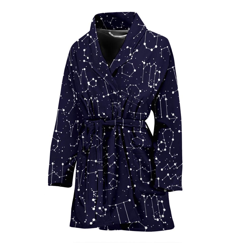 Zodiac Pattern Design Print Women Bath Robe-JTAMIGO.COM