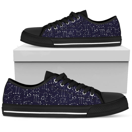 Zodiac Pattern Design Print Women Low Top Shoes-JTAMIGO.COM
