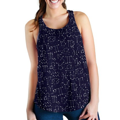 Zodiac Pattern Design Print Women Racerback Tank Top
