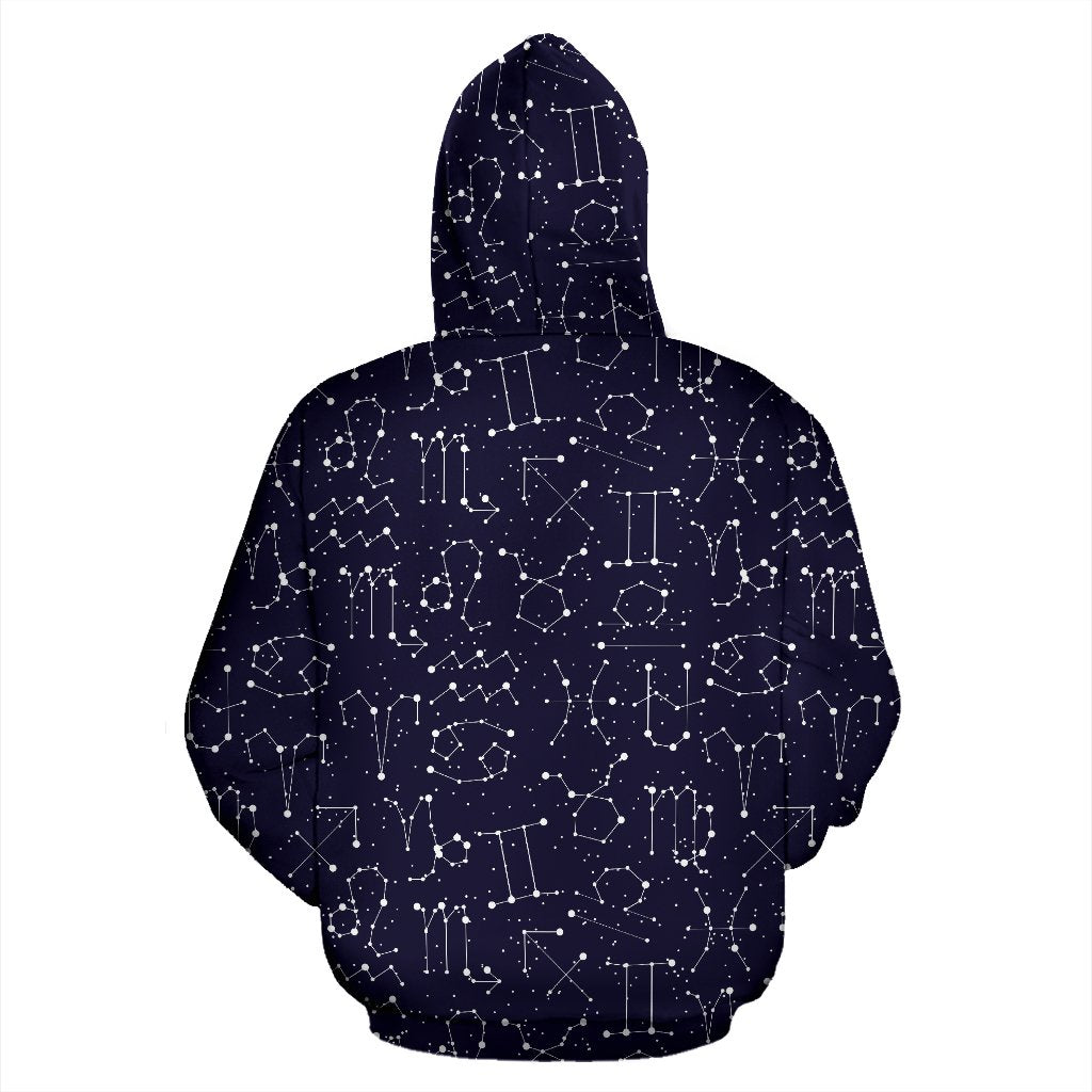 Zodiac Pattern Design Print Zip Up Hoodie