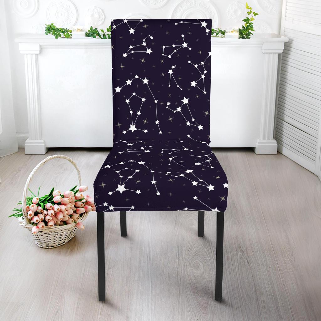 Zodiac Star Pattern Design Print Dining Chair Slipcover-JTAMIGO.COM